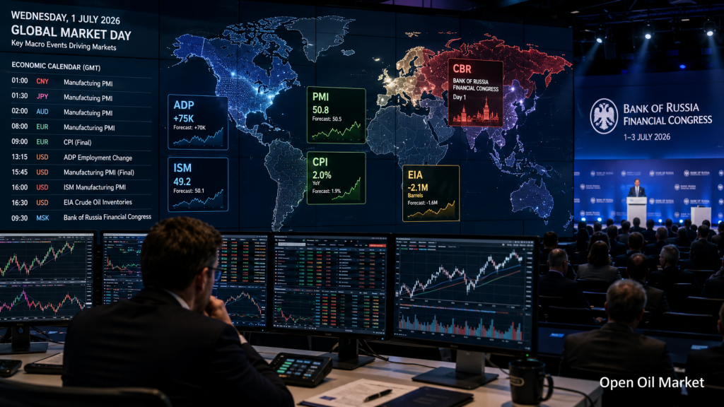 Kalender Ekonomi Investor pada 1 Juli 2026: PMI, Inflasi, Pasar Tenaga Kerja AS, Minyak dan Bank Rusia