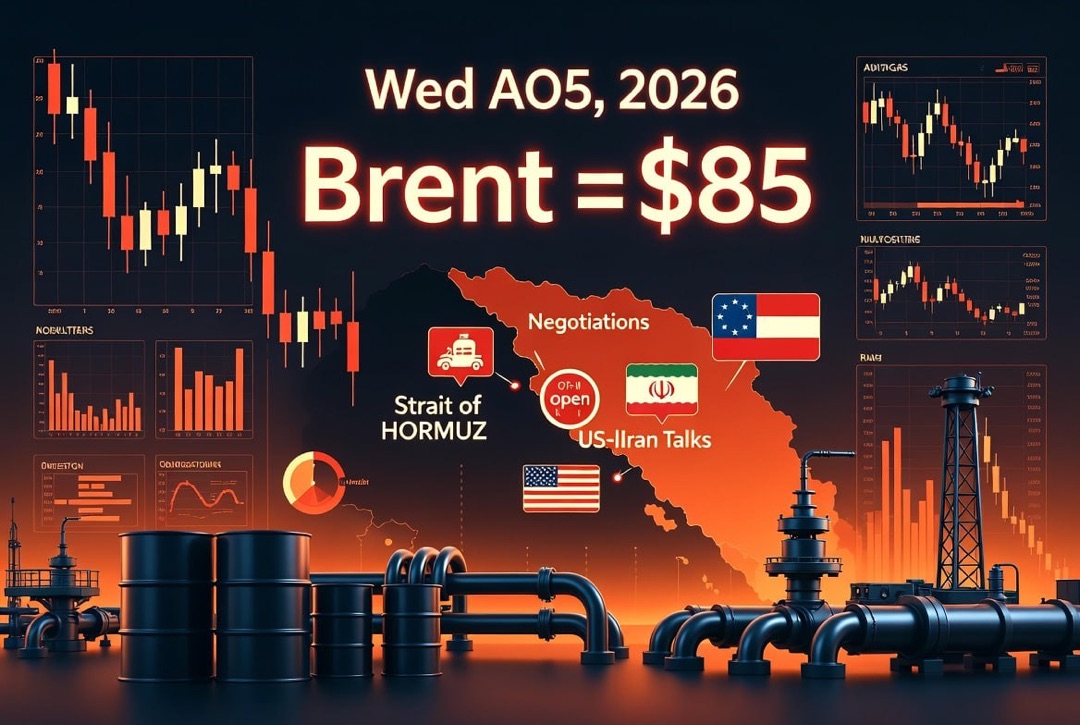 Berita minyak dan gas serta energi — Rabu, 5 Agustus 2026: Negosiasi AS dan Iran tentang pembukaan Selat Hormuz menyebabkan penurunan harga minyak, Brent bertahan di $85