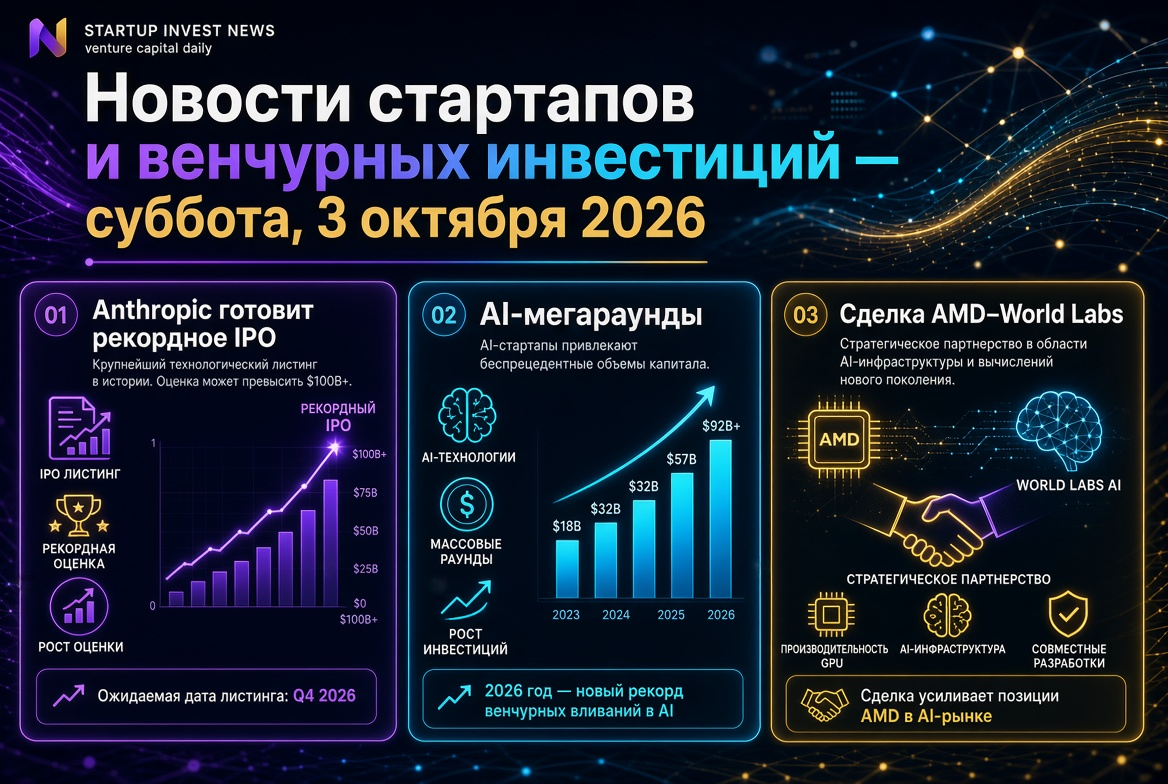 Berita Startup dan Investasi Ventura - Sabtu, 3 Oktober 2026: Anthropic Siapkan IPO Rekor, Megacompany AI, dan Kesepakatan AMD–World Labs