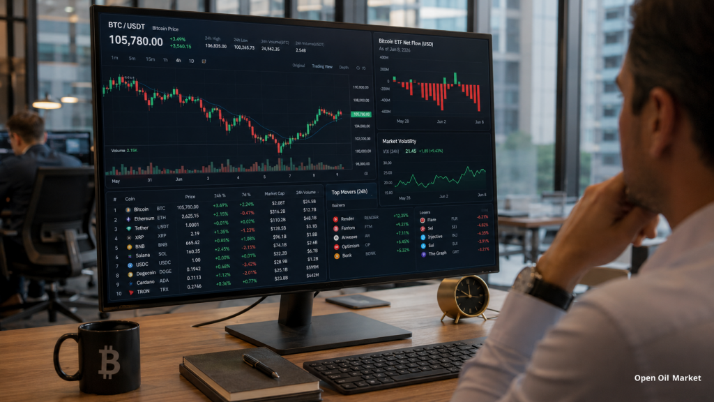 Berita Cryptocurrency, Selasa, 9 Juni 2026: Bitcoin mempertahankan pasar setelah penurunan, sementara investor mengevaluasi aliran keluar ETF, stablecoin, dan 10 aset digital teratas.