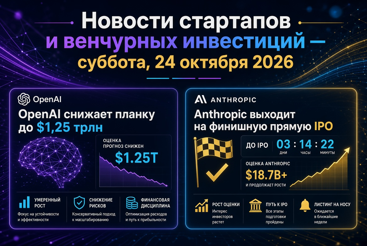 Berita Startup dan Investasi Ventura — Sabtu, 24 Oktober 2026: OpenAI Menurunkan Estimasi menjadi $1,25 Triliun, sementara Anthropic Menuju Kejuaraan IPO