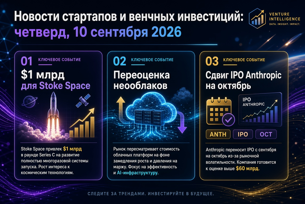 Berita Startup dan Investasi Ventura: Kamis, 10 September 2026 — $1 Miliar untuk Stoke Space, Revaluasi Neobulan, dan Perpindahan IPO Anthropic ke Oktober