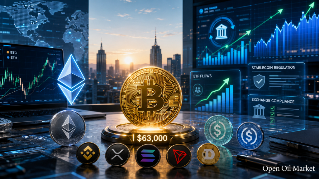 Pasar Cryptocurrency 10 Juli 2026: Bitcoin sekitar $63 000, Ethereum, 10 cryptocurrency teratas, ETF dan stablecoins