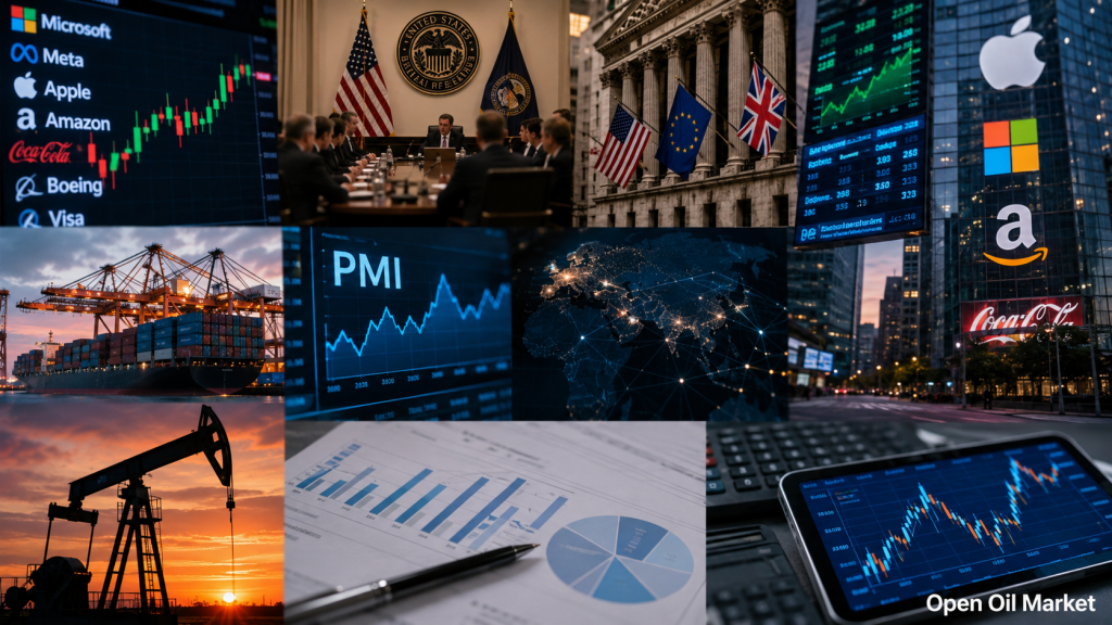 Kalendar Investor 27–31 Juli 2026 — Suku Bunga FRS, PDB AS dan Zona Euro, Inflasi PCE, Bank Inggris, PMI China, OPEC+ dan Laporan Perusahaan S&P 500, Euro Stoxx 50, Nikkei 225, MOEX