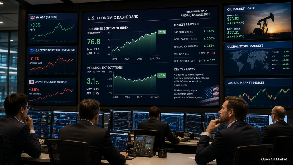 Kalender Investor: Indeks Sentimen Konsumen AS, Harapan Inflasi, Laporan OPEC, dan Pasar Saham Global 12 Juni 2026